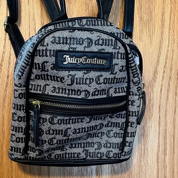 Juicy Couture Monogrammed Black and White Mini Backpack - Picture 2 of 9